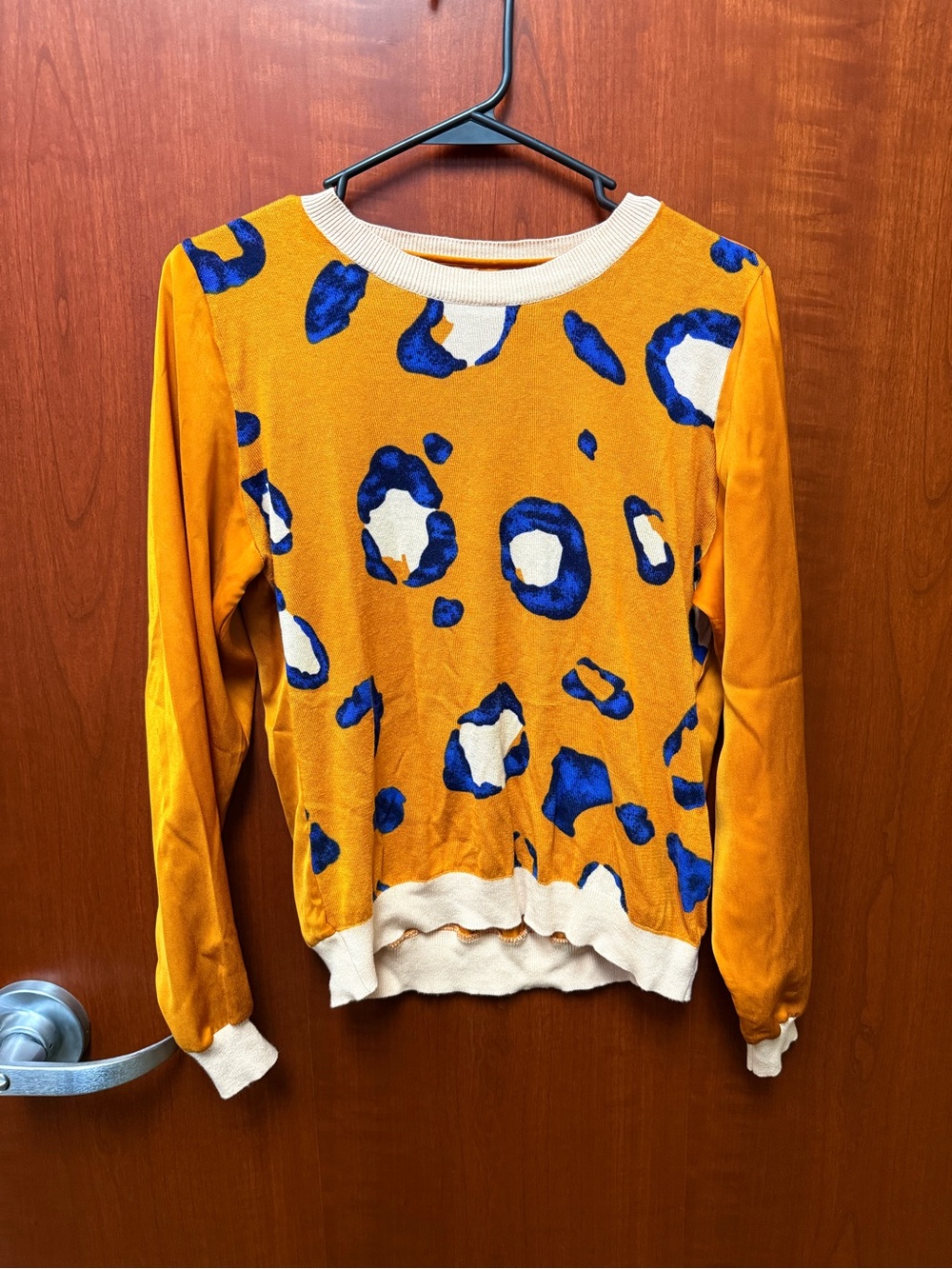 3.1 Phillip Lim Burnt Orange Leopard-Print Crewneck Sweater